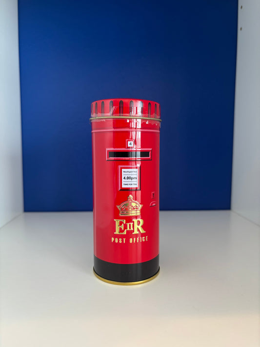 Tea Caddy, Post box with 14 English Afternoon Teabags