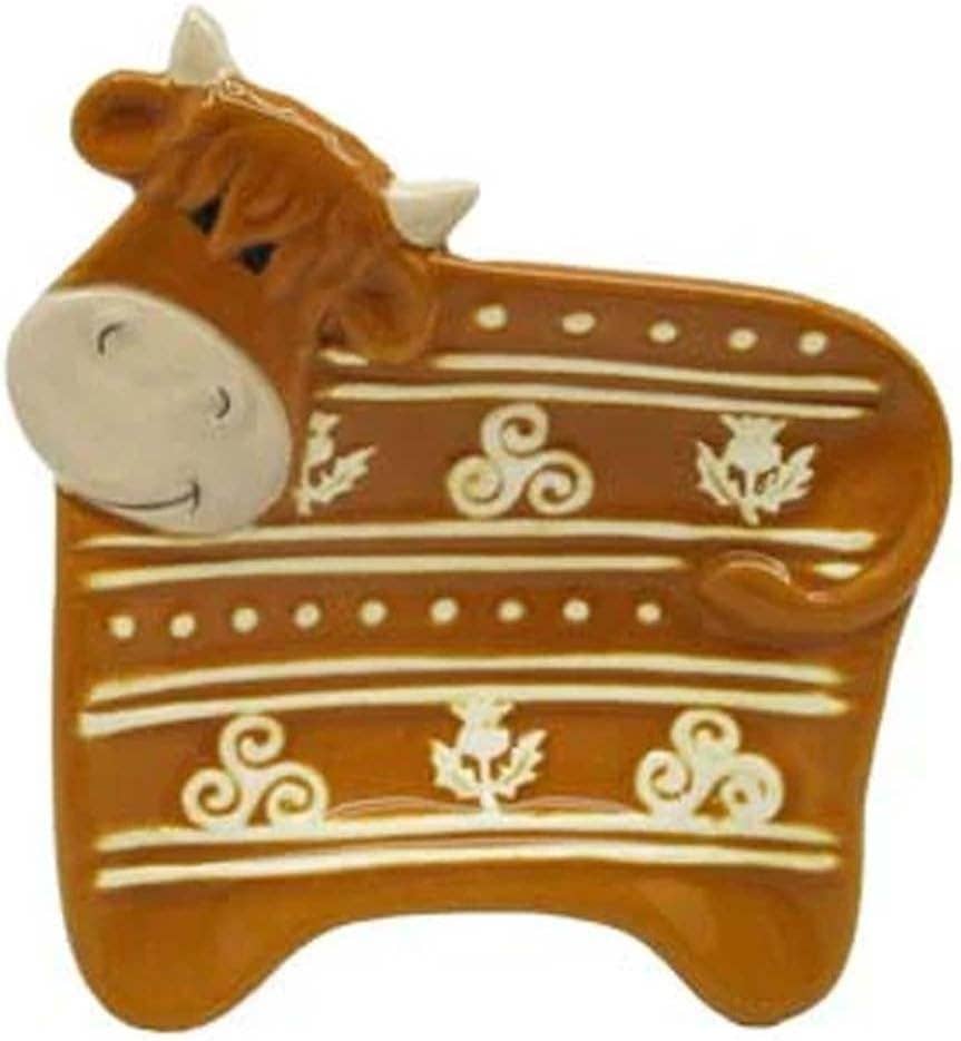 Teabag Holder - Ceramic Highland Cow Woolly Ware