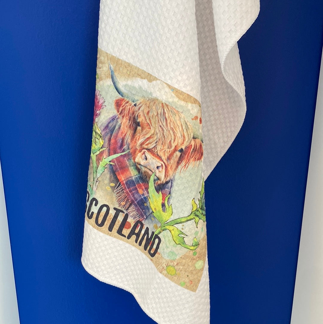 Tea towel - Custom Made Scottish Highland Cow