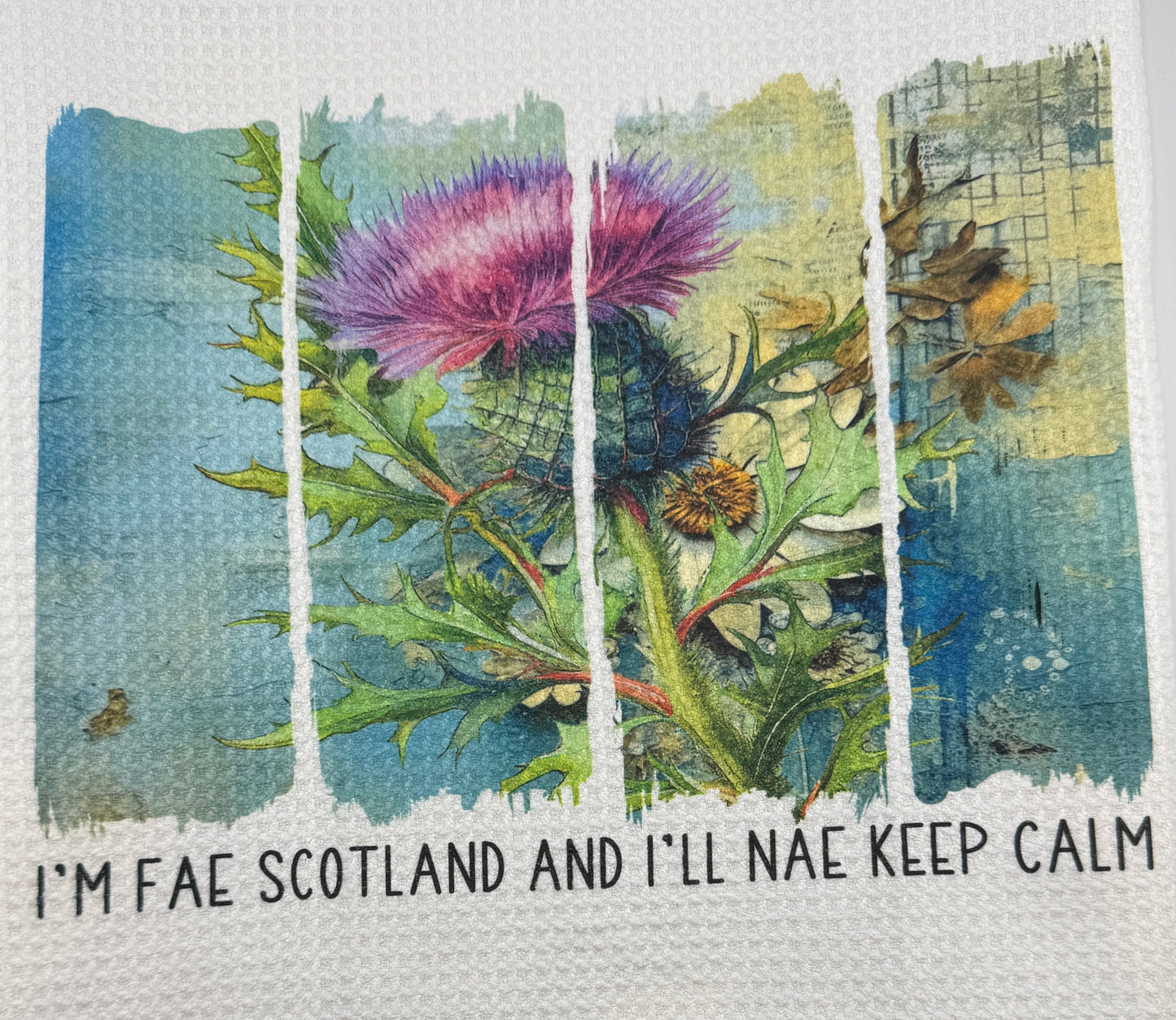 Tea Towel - Custom Made Thistle With Funny Phrase (15x27)