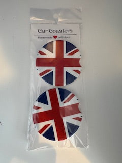 Car Coaster - Union Jack Flag - Ceramic, Set of 2