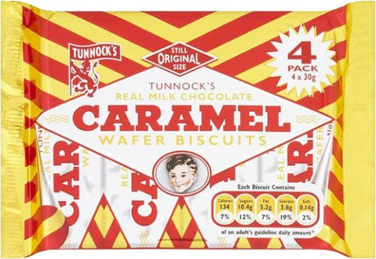 Tunnocks Milk Chocolate Caramel Wafers 4pk 120g