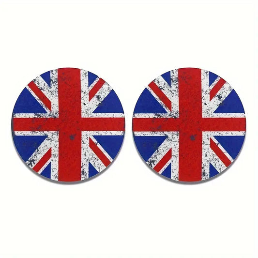 Introducing the Union Jack Flag Foam Car Cup Coasters, perfect for any proud patriot. Keep your car clean and your drinks secure with this set of 2 coasters. Made with high-quality foam, these coasters are durable and easy to clean. Show off your love for your country while protecting your vehicle.