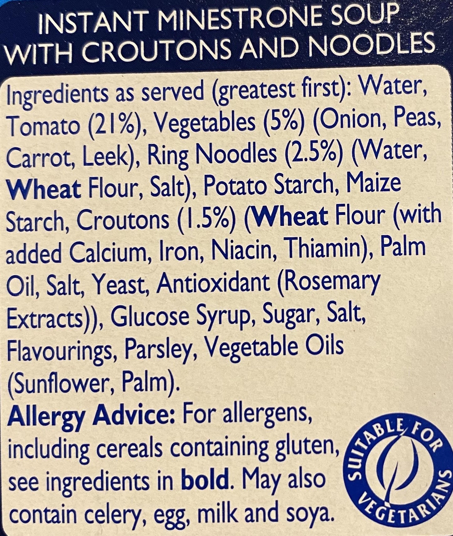 Batchelor's CupaSoup Minestrone with croutons