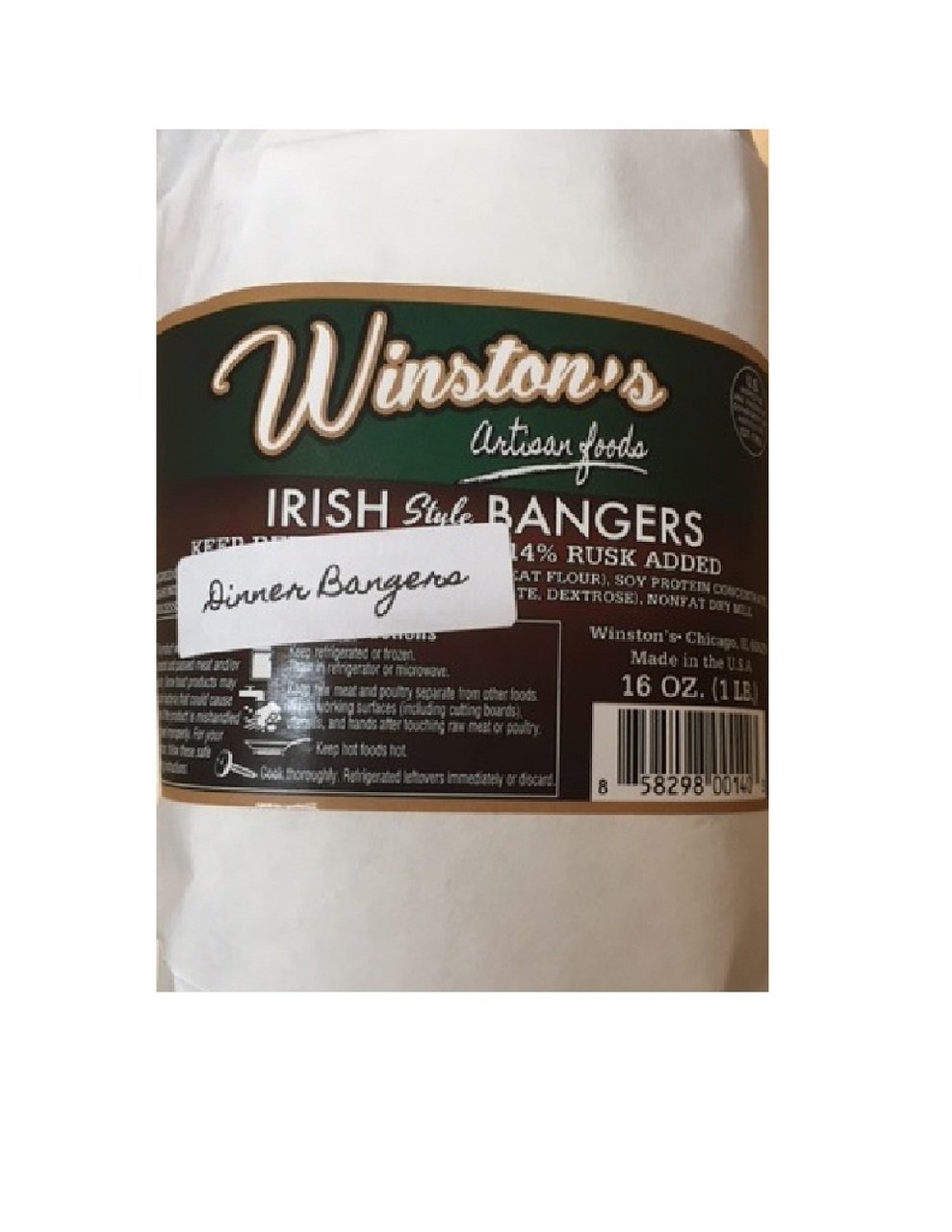 Winstons Irish Pork Dinner Bangers 4pk