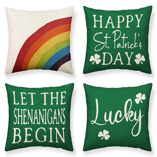 St. Patrick's Day Polyester Single Cushion Cover Assorted (cushion not included).