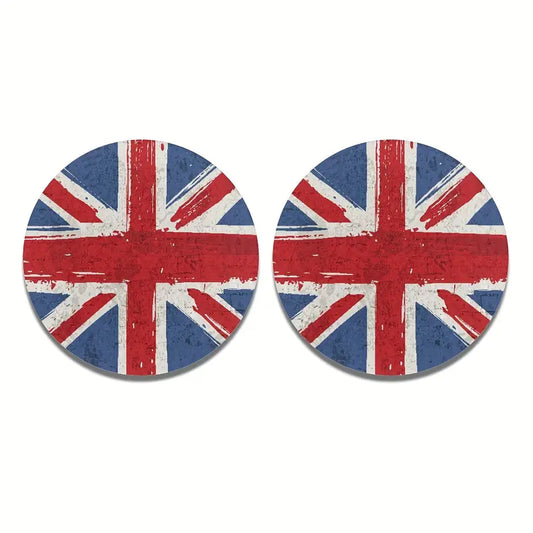 Car Coasters. Custom Made Union Jack Flag Foam, Set of 2