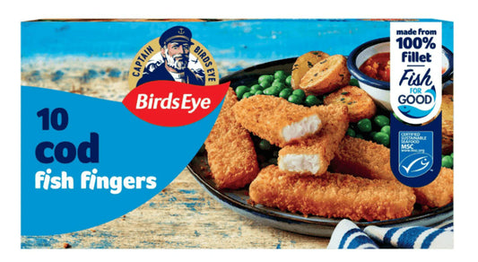 Birds Eye Cod Fish Fingers 10pk 300g (1/2lb Ship Weight)