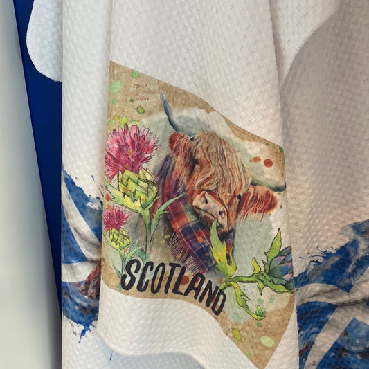 Tea towel - Custom Made Scottish Highland Cow