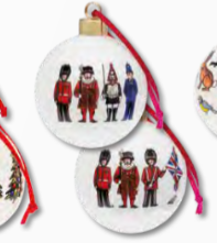 Bauble - London Figures Guardmans, Beefeater, Policeman etc 3"(Boxed)