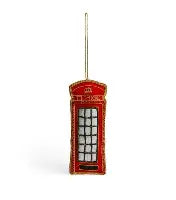 #05 Tinker Tailor Telephone Box with Red Chaupel Christmas Ornament