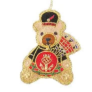 #60 Tinker Tailor Piper bear Christmas Ornament.