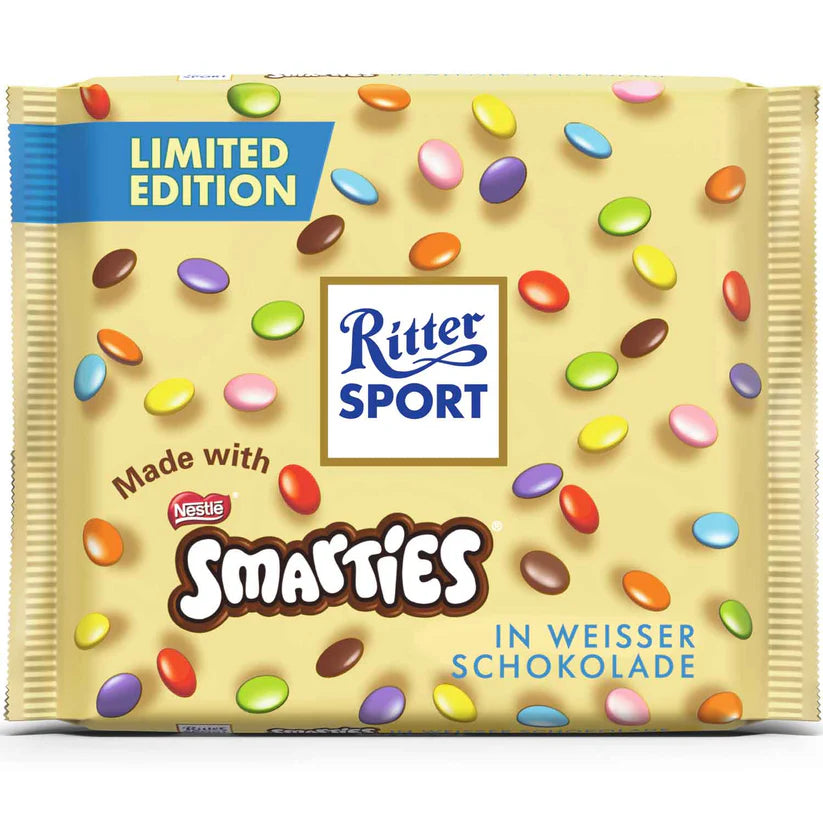Ritter Sport White Chocolate with Nestle Smarties Pieces 100g