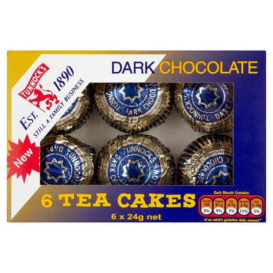 Tunnock's Dark Chocolate Tea Cakes 6 Pack 144g