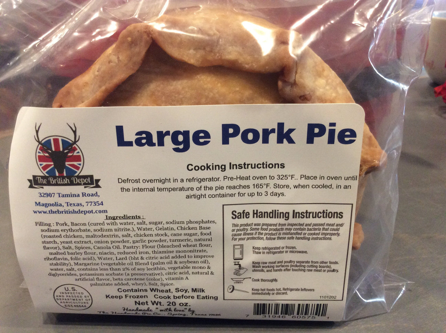 Pork Pie Large.  1 1/2 lbs