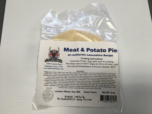 Meat & Potato Pie 8oz (1/2 lb Ship Weight)