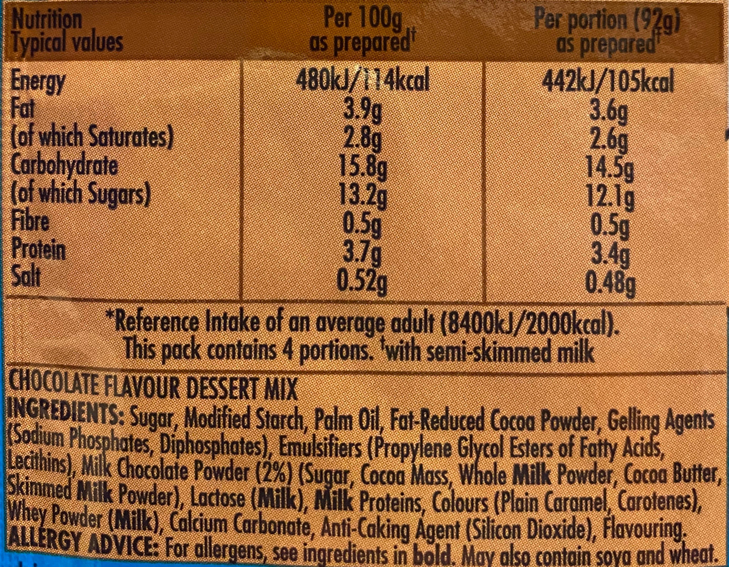 Angel Delight Chocolate Packet 59g