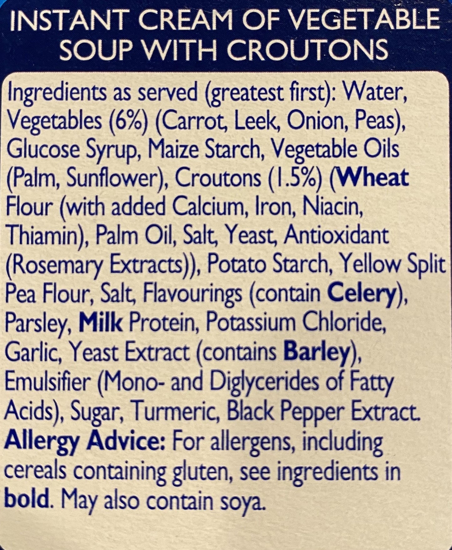 Batchelor's CupaSoup Cream of Vegetable