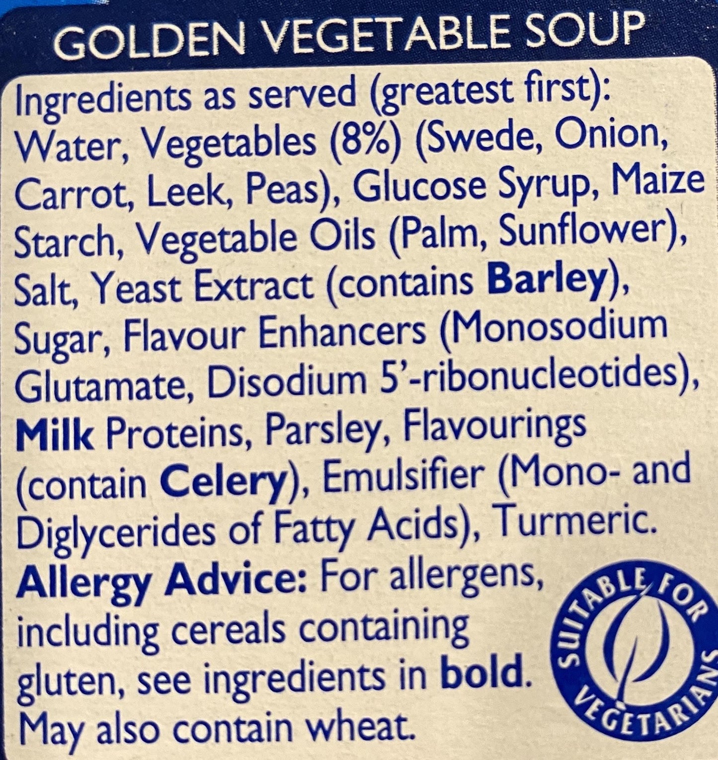 Batchelor's CupaSoup Golden Vegetable